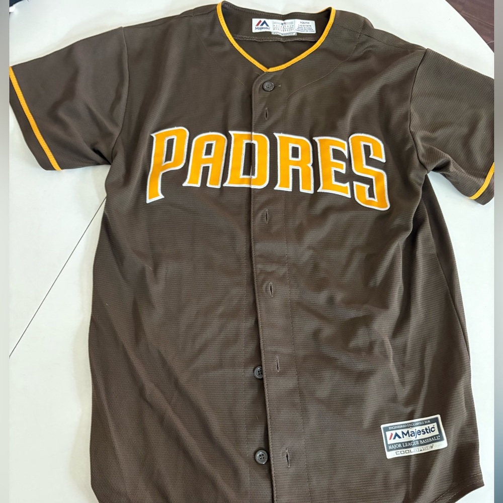 Majestic Brown Padres Jersey with Yellow Trim